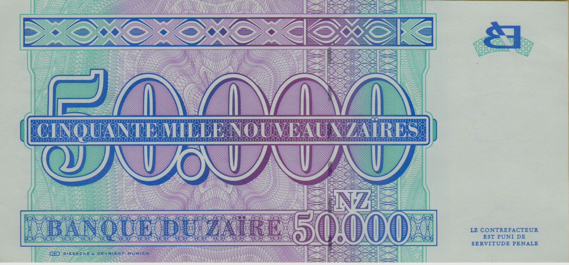 Zaire 50000 1996 UNC P-74